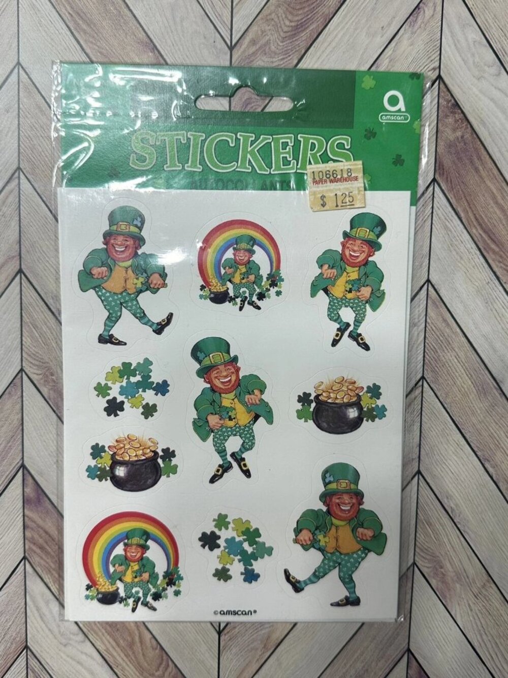 Vintage Amscan St Patrick’s Day Leprechaun Stickers - New Sealed